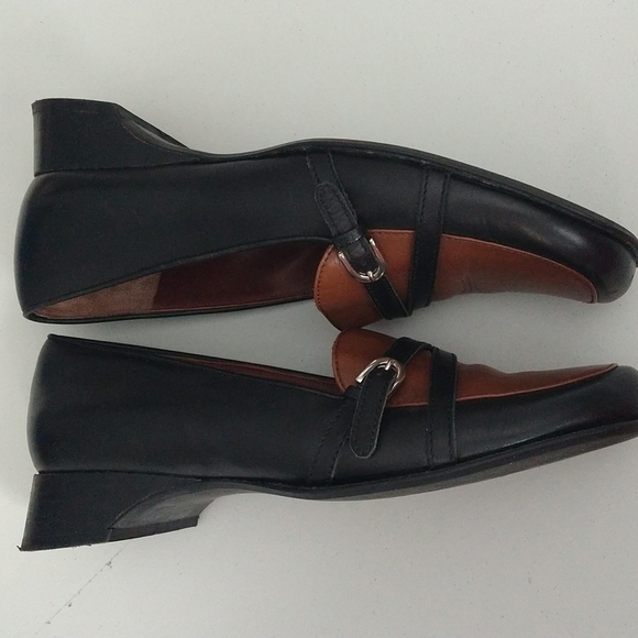 𝅺PREVATA woman 7 brown black slip on low heel dress shoes - Picture 5 of 7